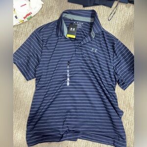 Under Armour Men's Navy Striped Polo